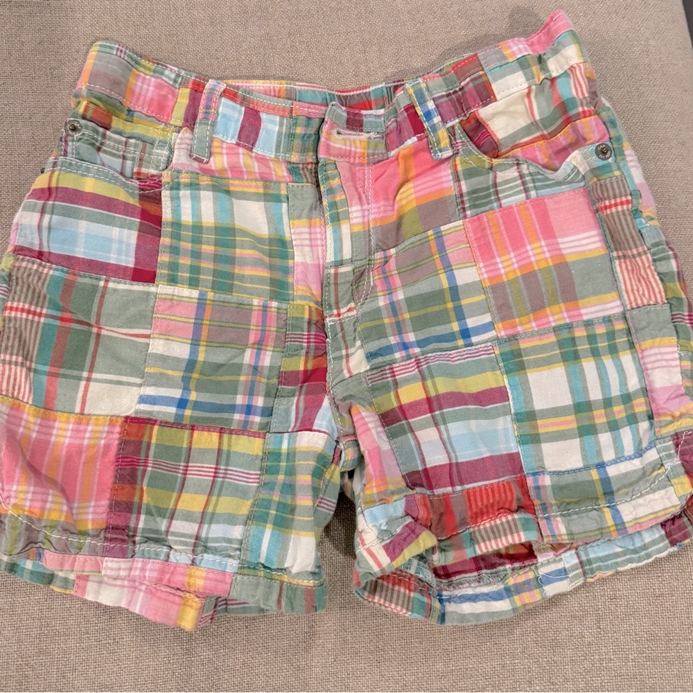 GAP kids patchwork madras plaid shorts. Kids/girls Size 12 regular.
